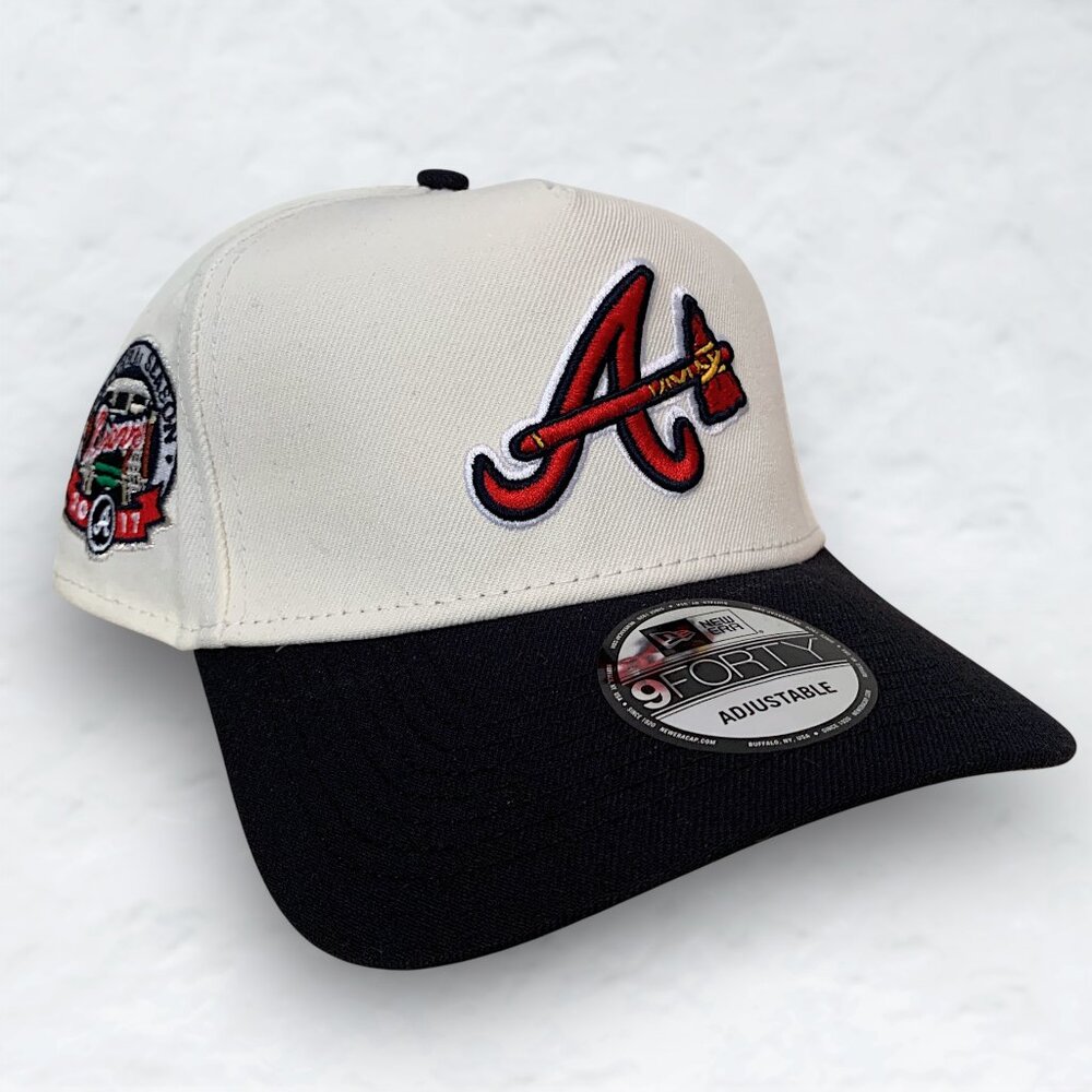New Era 9Forty A-Frame White Dome Atlanta Braves Inaugural Patch Snapback Hat